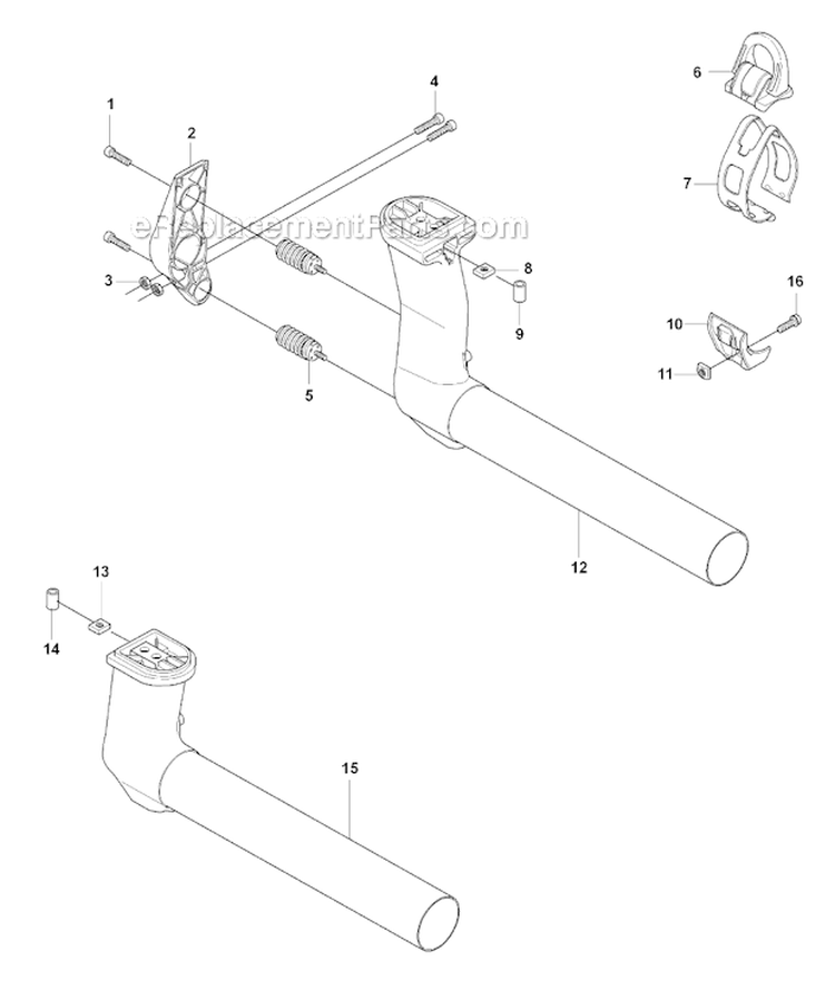 Tower Diagram and Parts List for 345RX 2008-05 Husqvarna Brush Cutter