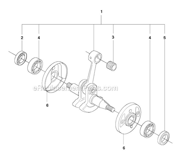 Crankshaft Diagram and Parts List for 345RX 2010-09 Husqvarna Brush Cutter
