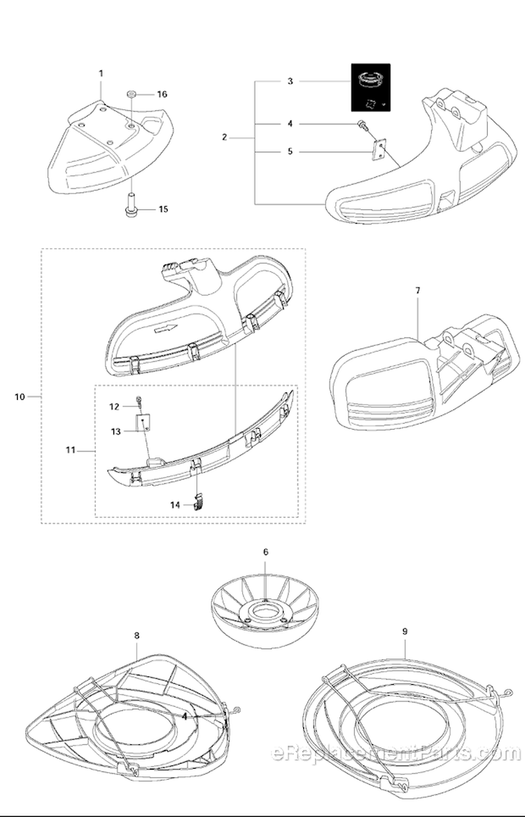 Accessories 3 Diagram and Parts List for 345RX 2011-02 Husqvarna Brush Cutter