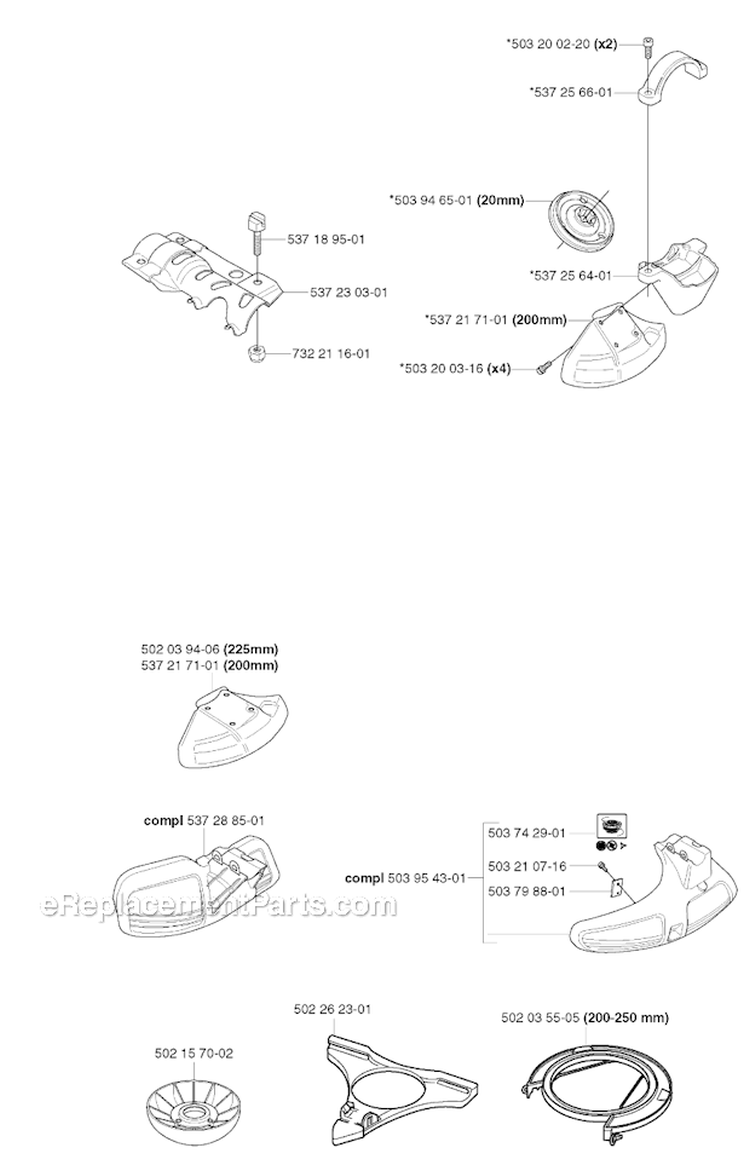 Accessories 1 Diagram and Parts List for 345R 2003-05 Husqvarna Brush Cutter