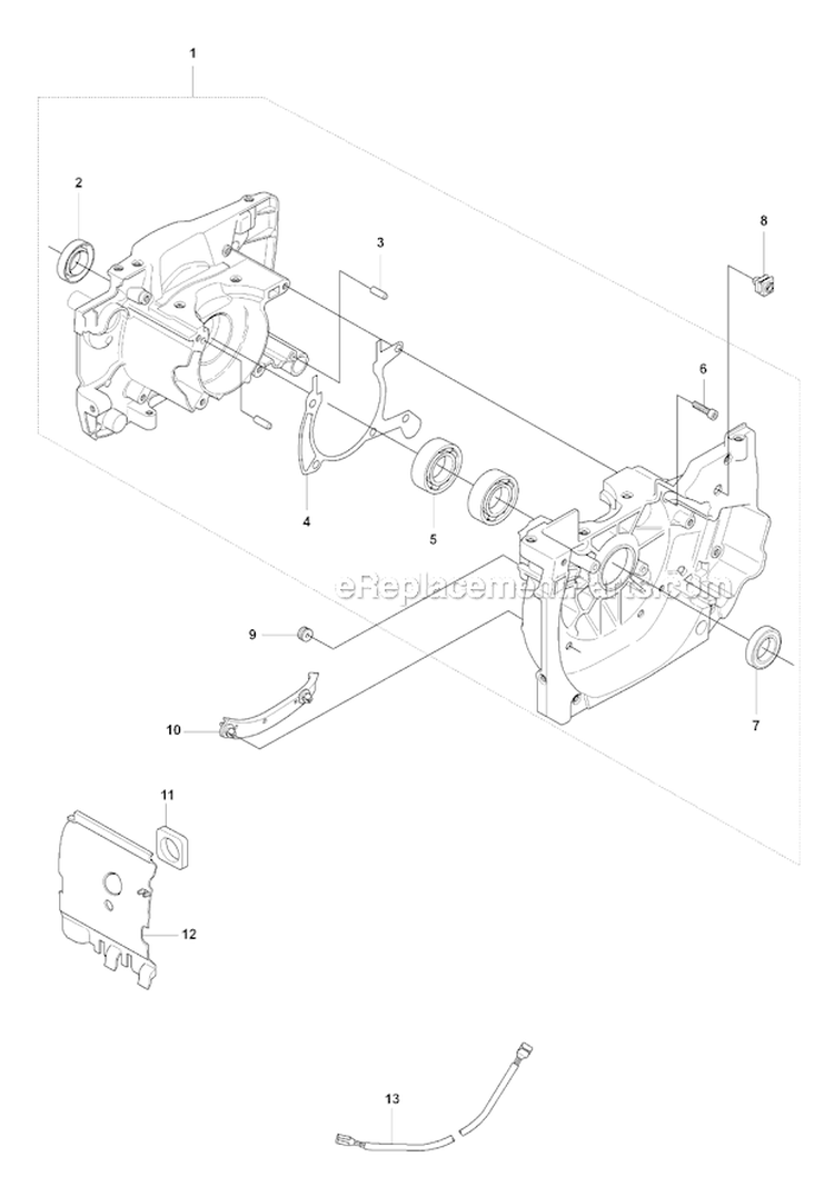 Crankcase Diagram and Parts List for 345R 2008-05 Husqvarna Brush Cutter