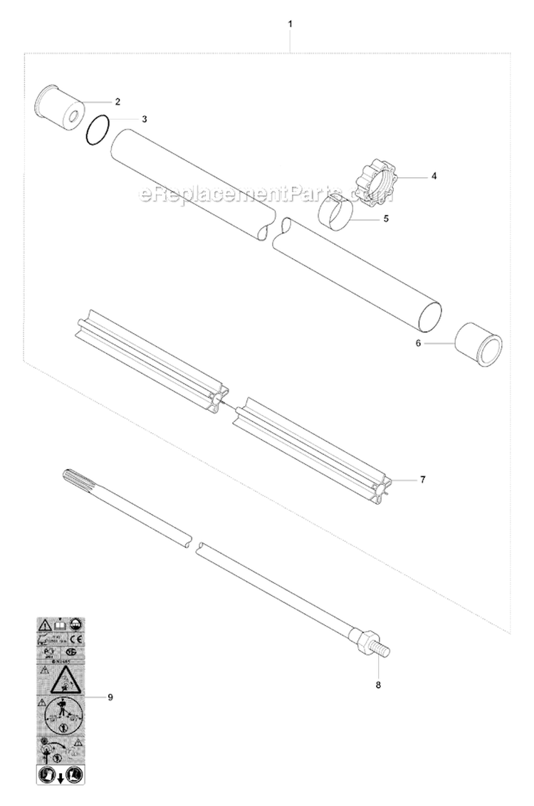 Muffler Diagram and Parts List for 345R 2008-05 Husqvarna Brush Cutter