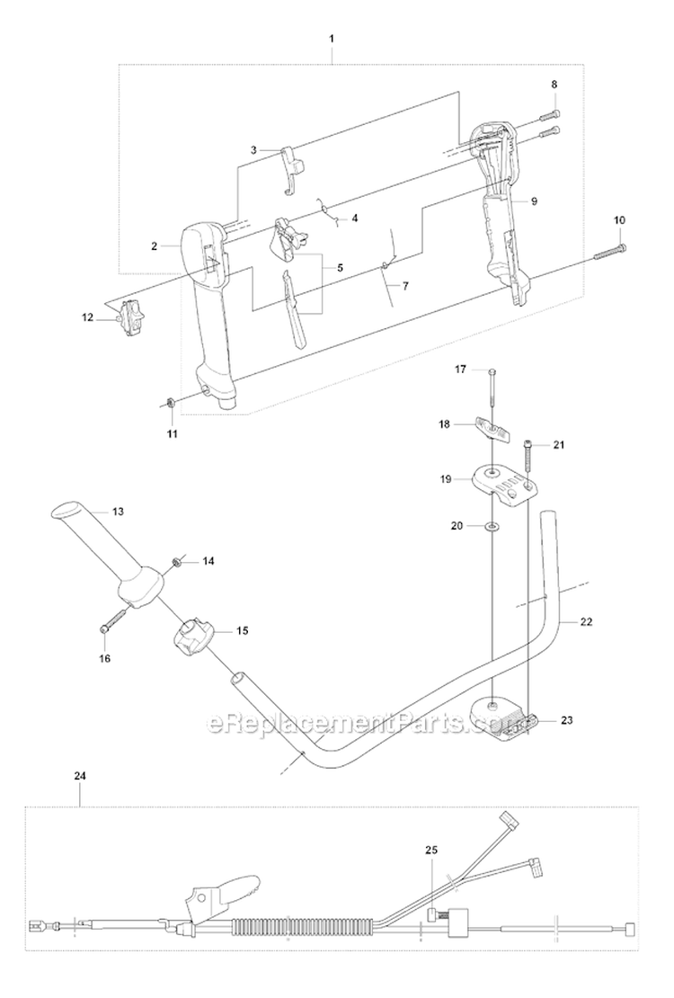 Starter Diagram and Parts List for 345R 2008-05 Husqvarna Brush Cutter