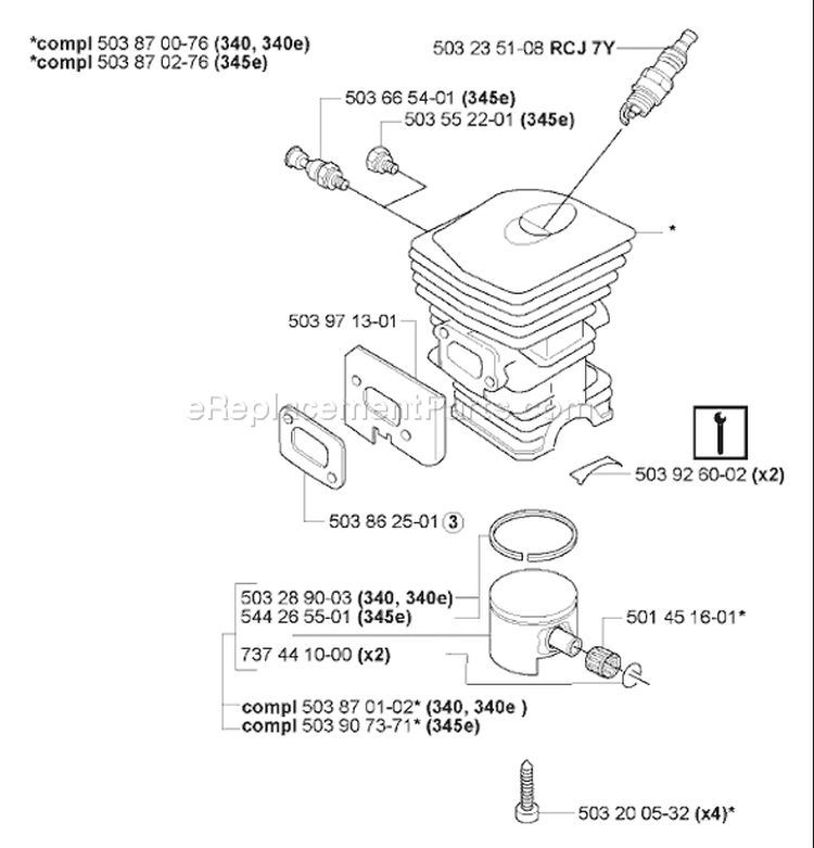 Page I Diagram and Parts List for 340 2006-06 Husqvarna Chainsaw