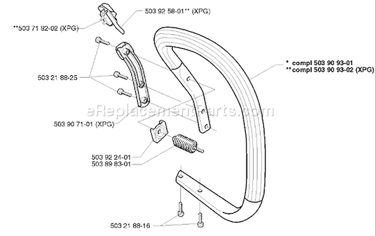 Page D Diagram and Parts List for 346XP 346 XP 1999-01 Husqvarna Chainsaw