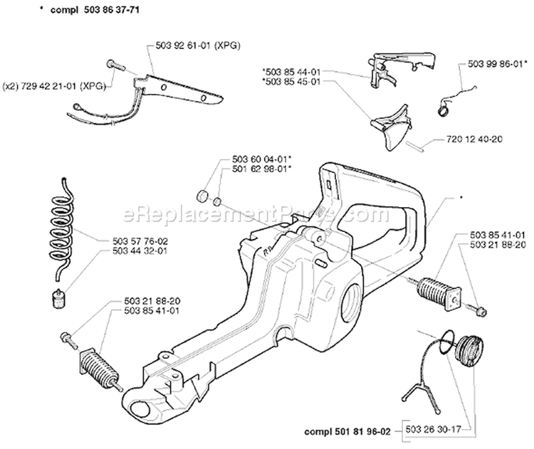 Page I Diagram and Parts List for 346XP 346 XP 1999-01 Husqvarna Chainsaw