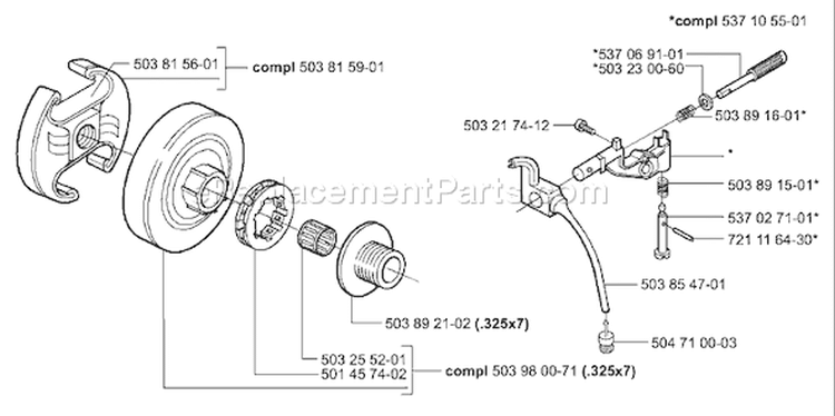 Page D Diagram and Parts List for 346XP 346 XP 2001-06 Husqvarna Chainsaw
