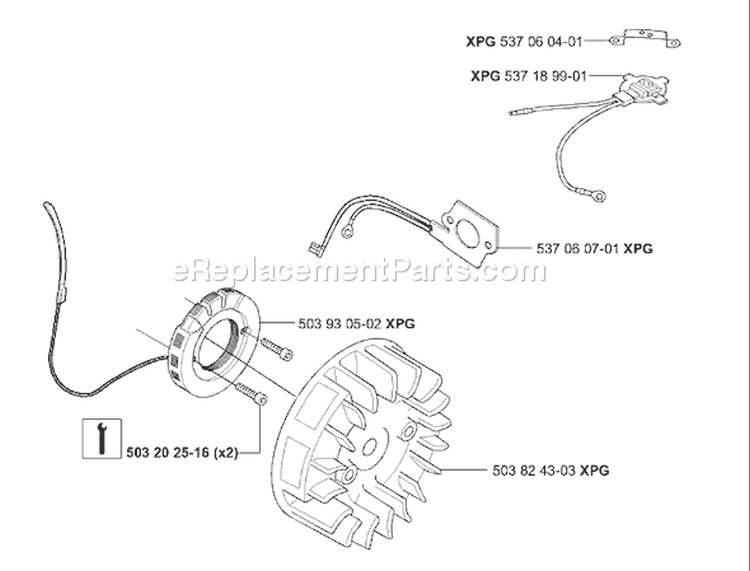 Page M Diagram and Parts List for 346XP 346 XP 2003-06 Husqvarna Chainsaw