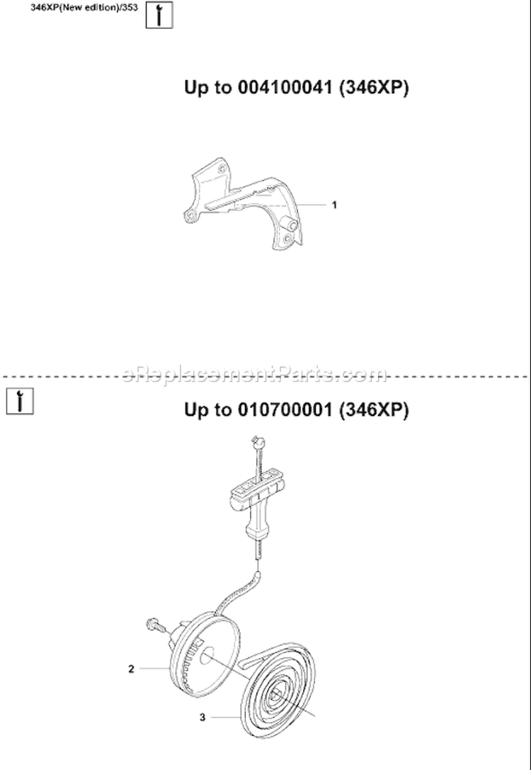 Page N Diagram and Parts List for 346XP 346 XP 2007-08 Husqvarna Chainsaw