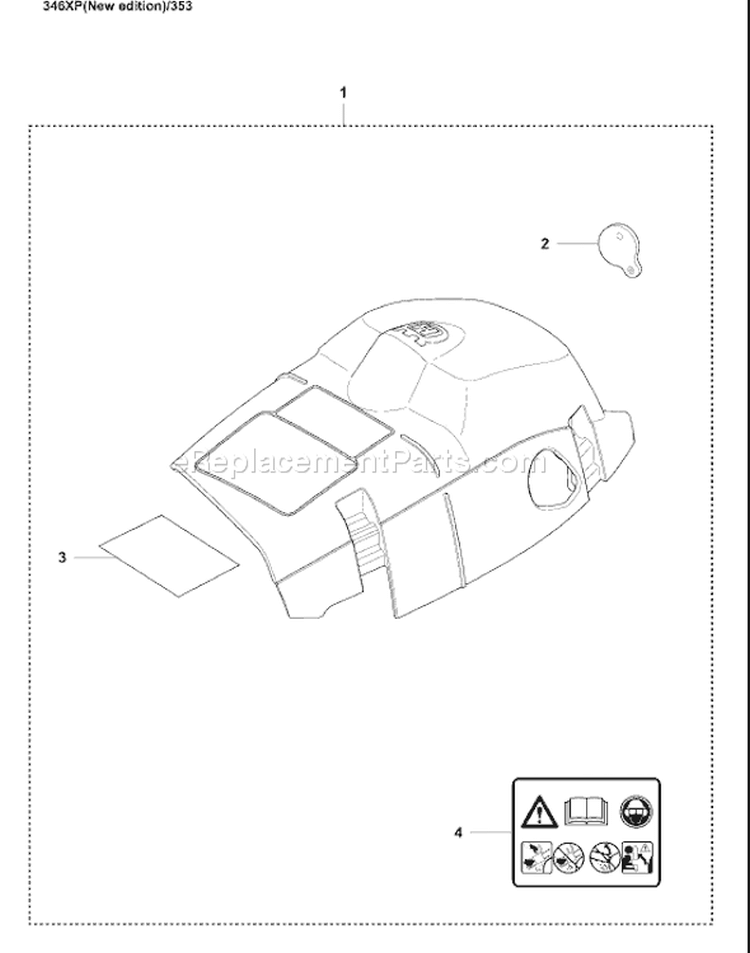 Page R Diagram and Parts List for 346XP 346 XP 2007-08 Husqvarna Chainsaw