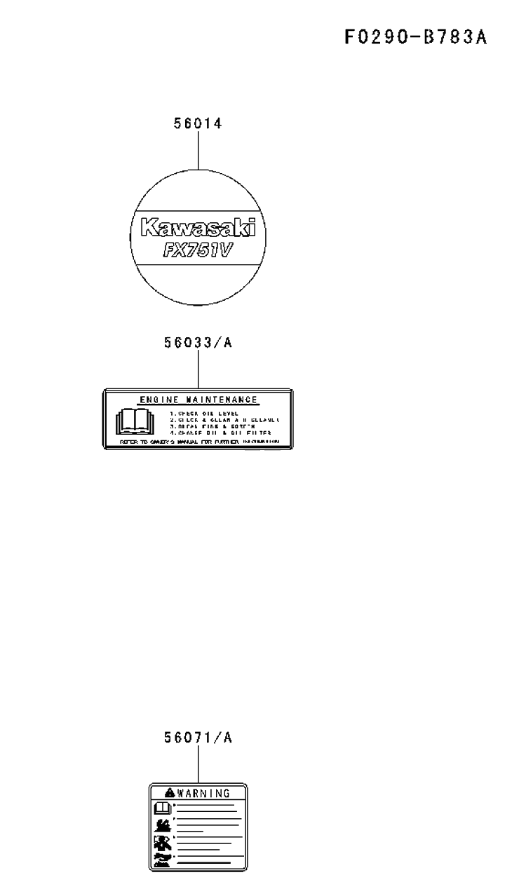 Decals Diagram and Parts List for FX751V-DS00 2017-09 Husqvarna Engine
