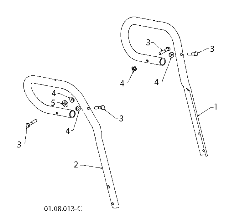 Handle 5 Diagram and Parts List for 5524ST (96191001612)(2012-08) Husqvarna Snow Blower