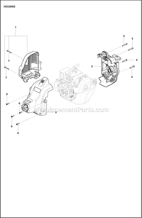 Housing Diagram and Parts List for 330LK  Husqvarna Trimmer