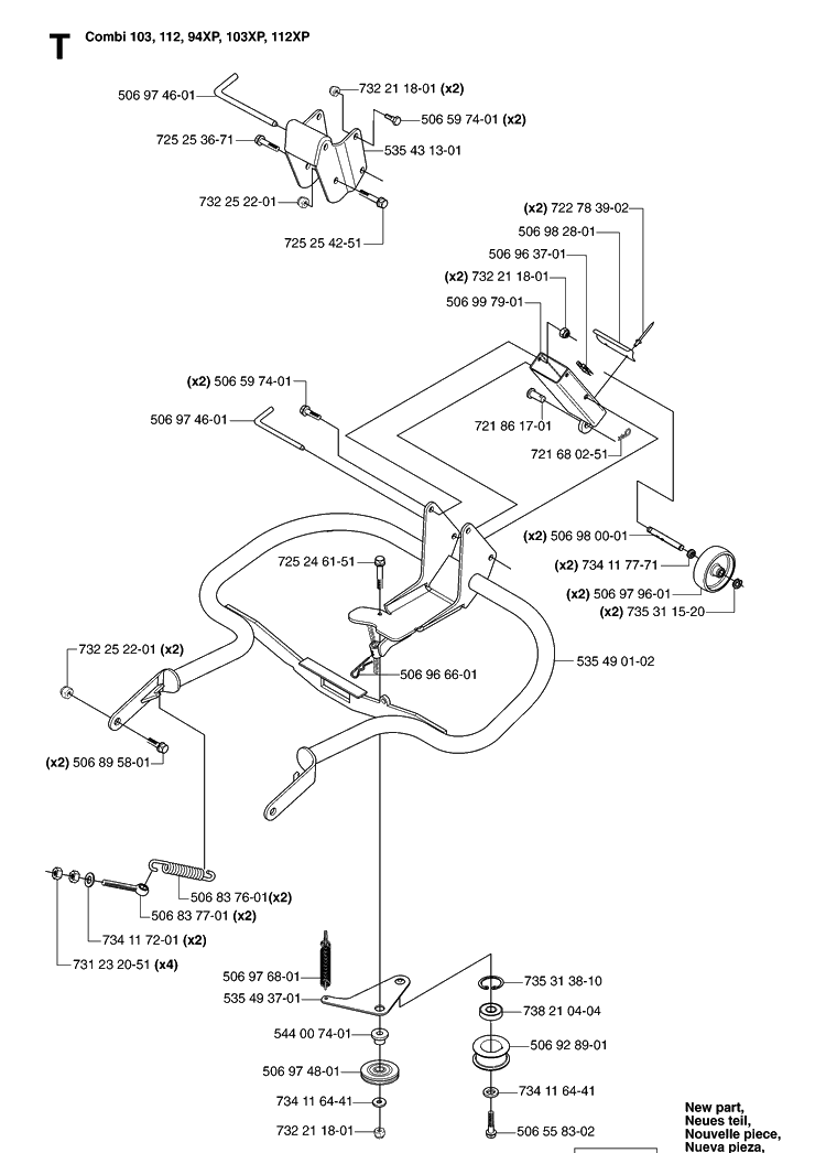 Protection Frame Diagram and Parts List for PR18AWD (953536601)(2005-03) Husqvarna Lawn Mower