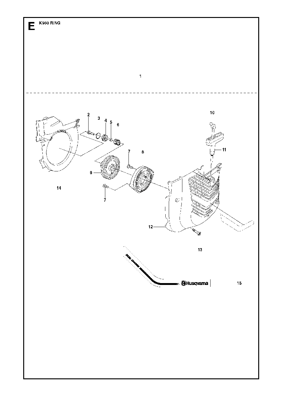 Starter Diagram and Parts List for K960RING 2008-03 Husqvarna Circular Saw