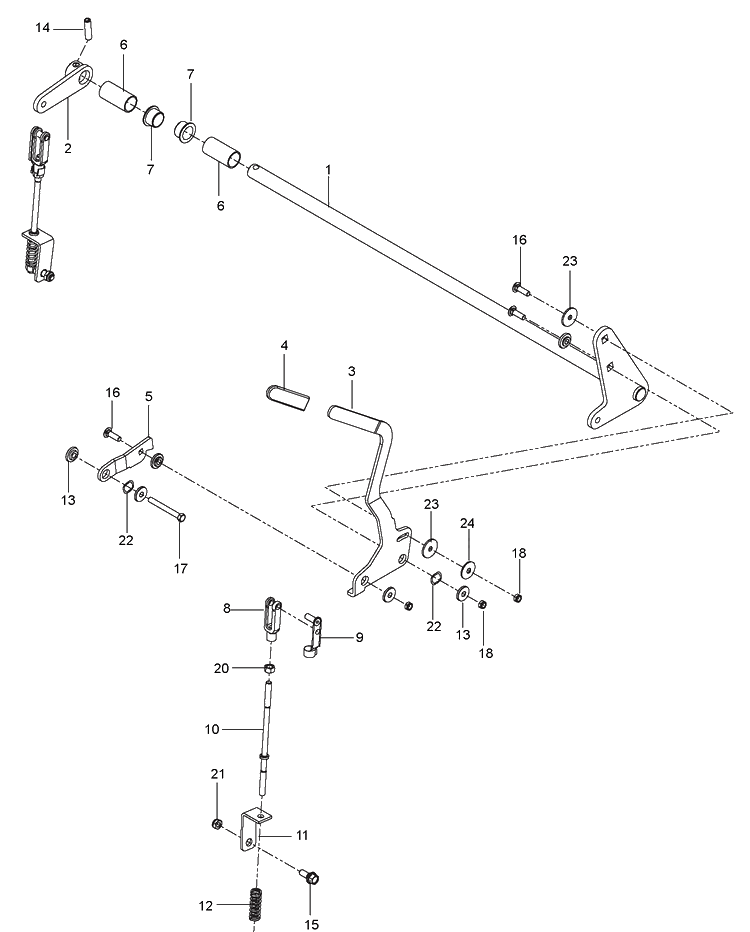 Parking Brake Diagram and Parts List for P-ZT26BF (96661370102)(2012-06) Husqvarna Lawn Mower