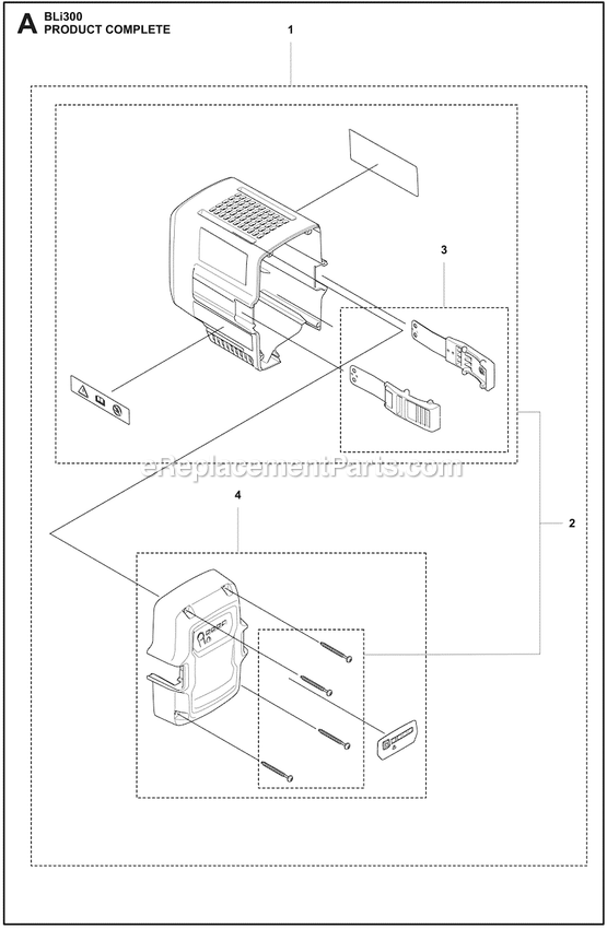 Battery Diagram and Parts List for BLI300  Husqvarna Lawn Tractor Accessories