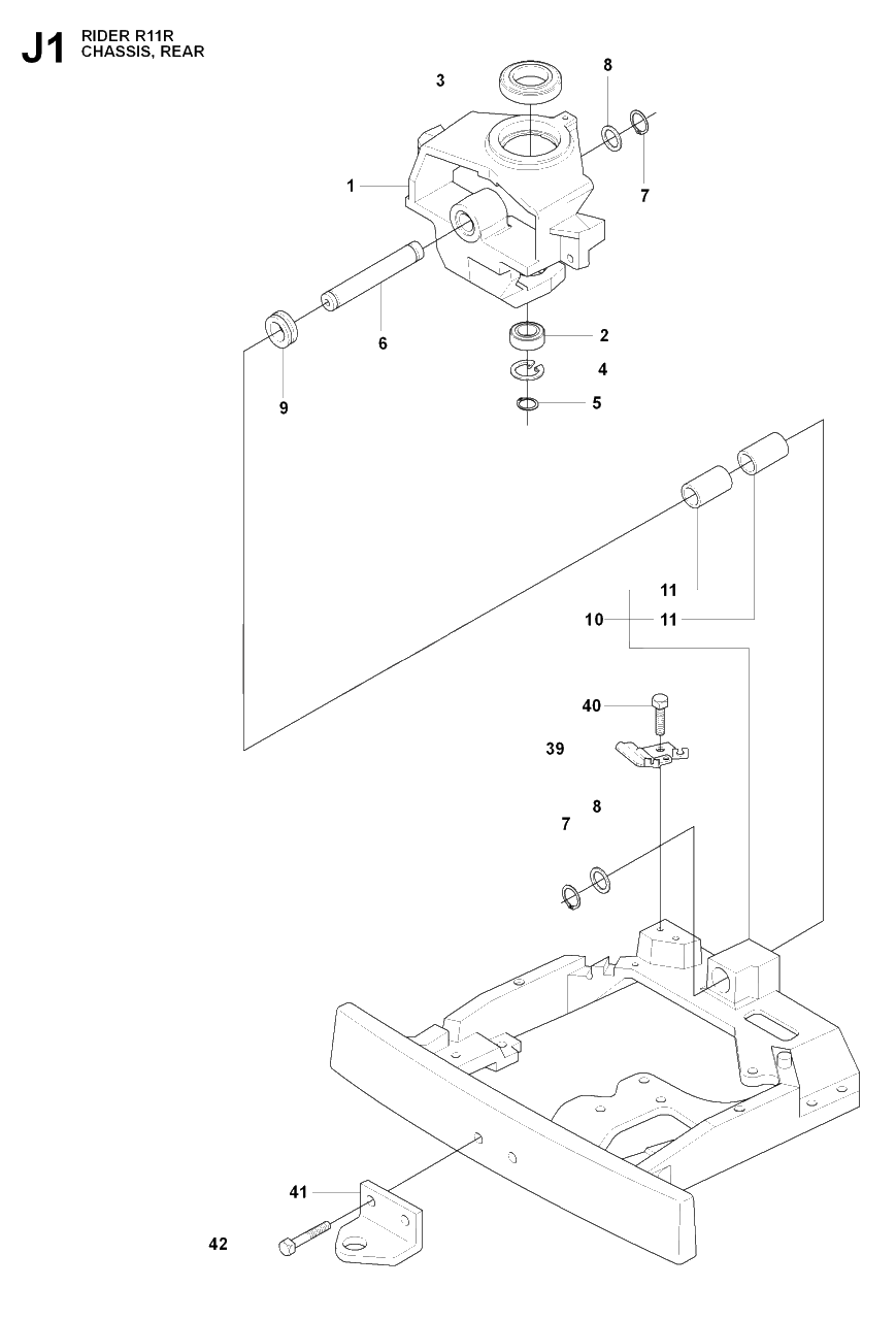 Transmission 3 Diagram and Parts List for R11R (966830401)(2009-04) Husqvarna Lawn Tractor