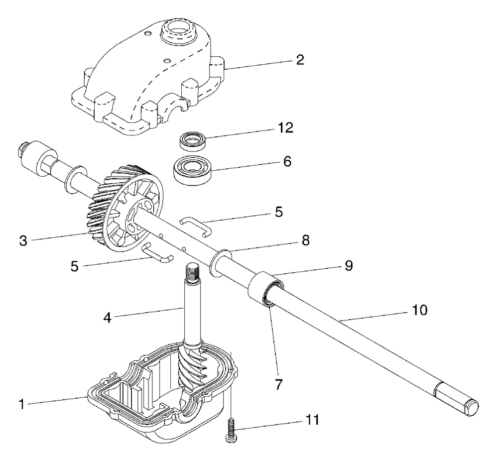 Gear Case Assembly 532188294 Diagram and Parts List for 55C21HV (954223890-A)(2004-01) Husqvarna Lawn Mower