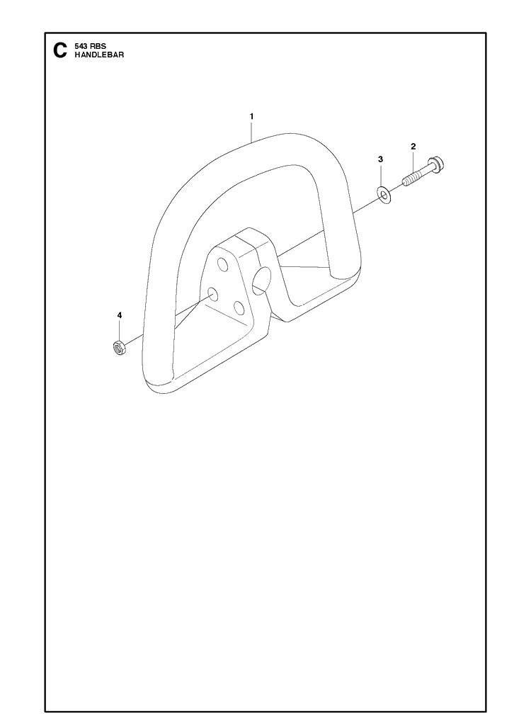 Handle Diagram and Parts List for 543RBX 20154400001-Current Husqvarna Brush Cutter
