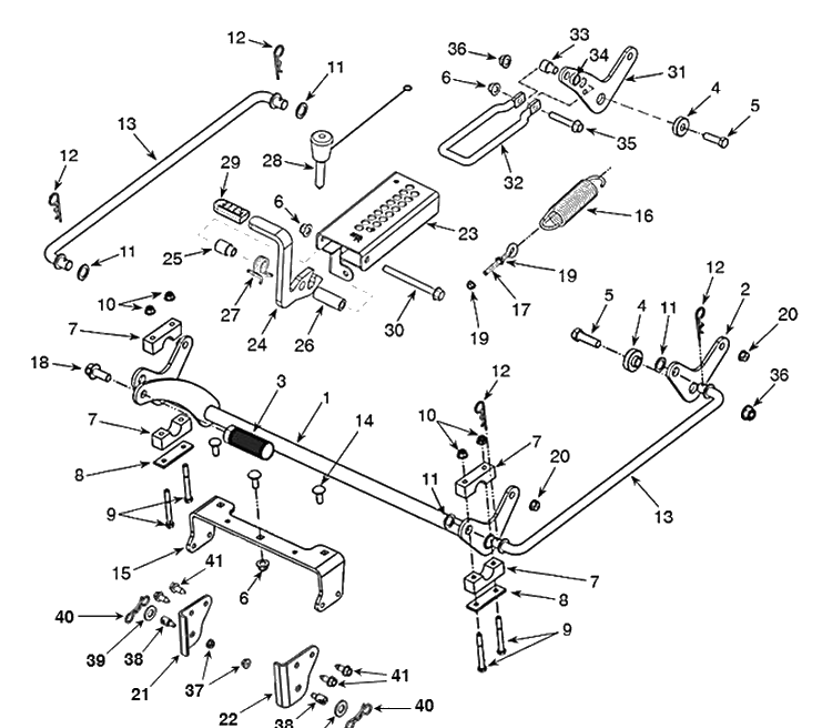 Mower Lift / Deck Lift Diagram and Parts List for Z454 (96798470101)(2020-04) Husqvarna Lawn Mower