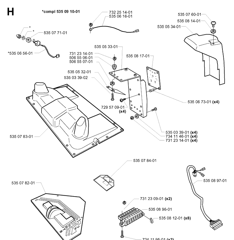 Charging Station 2 Diagram and Parts List for G1 1998-2003 Husqvarna Lawn Mower