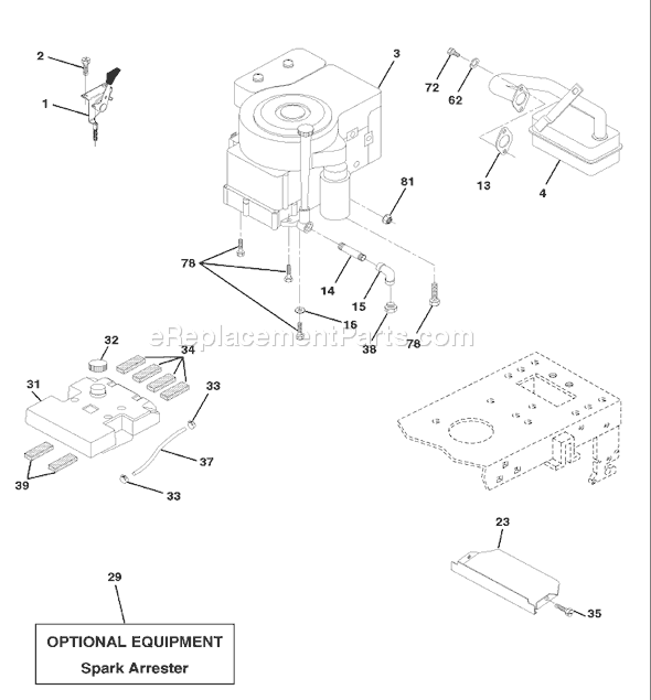 Page E Diagram and Parts List for YTH145 (954140015A) (1999-05) Husqvarna Lawn Tractor