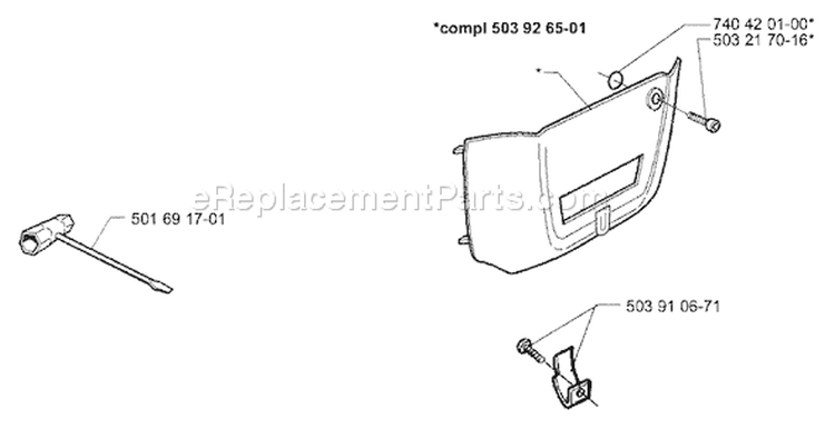 Page L Diagram and Parts List for 350 1998-02 Husqvarna Chainsaw