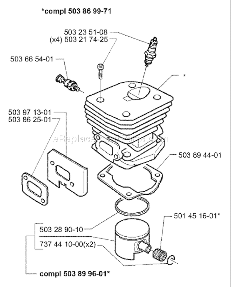 Page I Diagram and Parts List for 350 1998-02 Husqvarna Chainsaw
