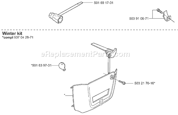 Page M Diagram and Parts List for 350 2001-09 Husqvarna Chainsaw