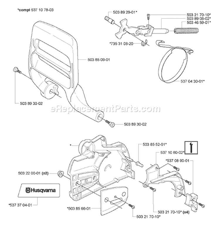 Page C Diagram and Parts List for 350 2005-05 Husqvarna Chainsaw