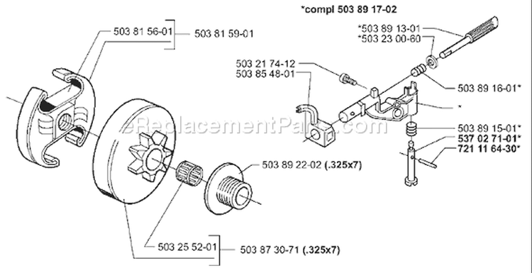 Page D Diagram and Parts List for 350EPA 350 EPA 1999-09 Husqvarna Chainsaw