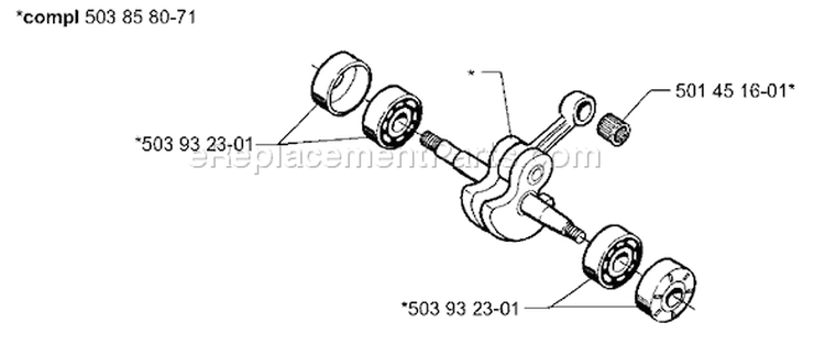Page F Diagram and Parts List for 350EPA 350 EPA 1999-09 Husqvarna Chainsaw