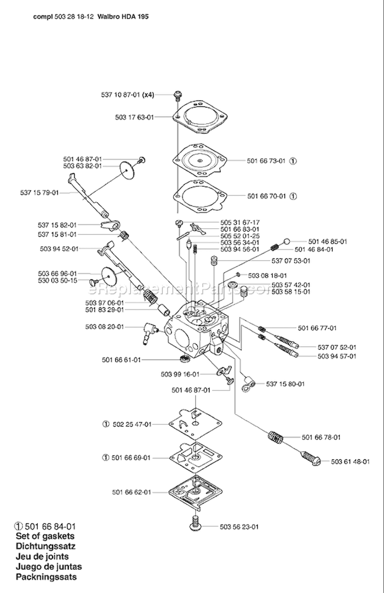 Page C Diagram and Parts List for 340EPA 340 EPA 2003-01 Husqvarna Chainsaw