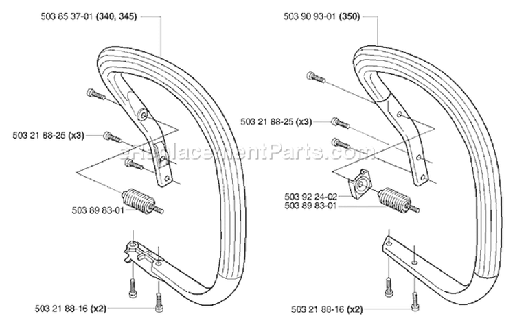 Page G Diagram and Parts List for 340EPA 340 EPA 2003-01 Husqvarna Chainsaw
