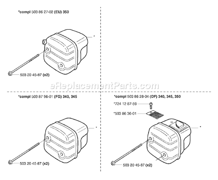 Page I Diagram and Parts List for 340EPA 340 EPA 2003-01 Husqvarna Chainsaw