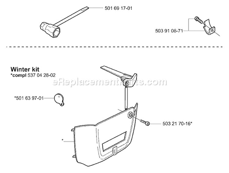 Page N Diagram and Parts List for 340 2004-03 Husqvarna Chainsaw