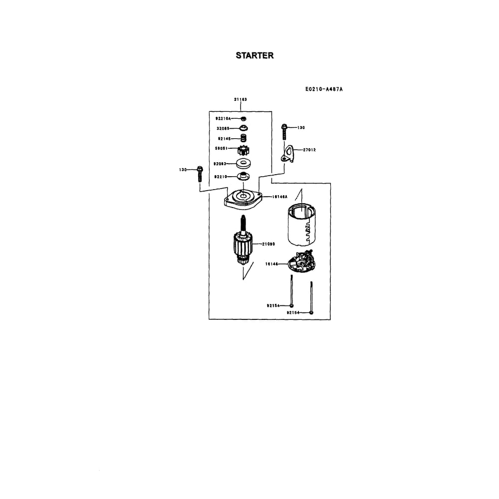 Engine >> Starter Diagram and Parts List for 917289580  Husqvarna Lawn Tractor
