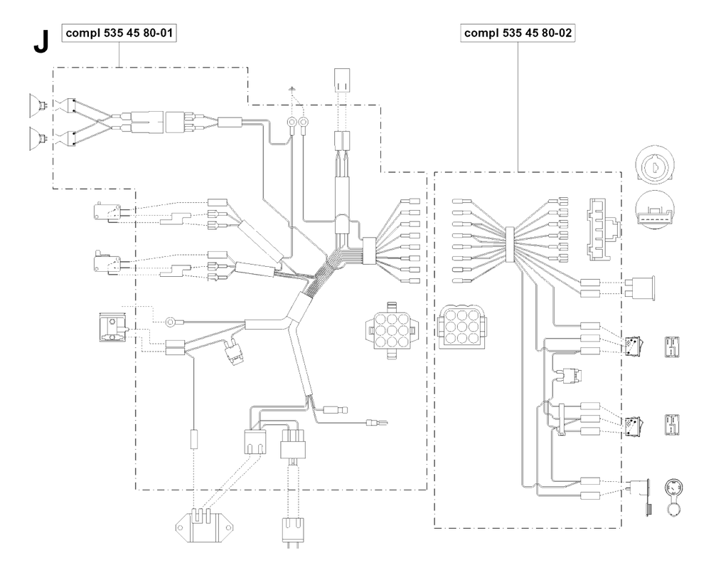 Wiring Harness Diagram and Parts List for PF18 (953522401)(2004-06) Husqvarna Lawn Tractor