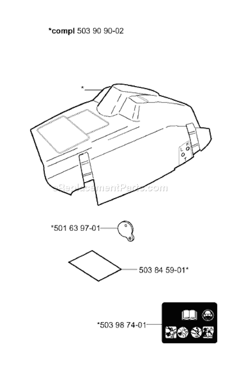 Page N Diagram and Parts List for 351 2001-06 Husqvarna Chainsaw