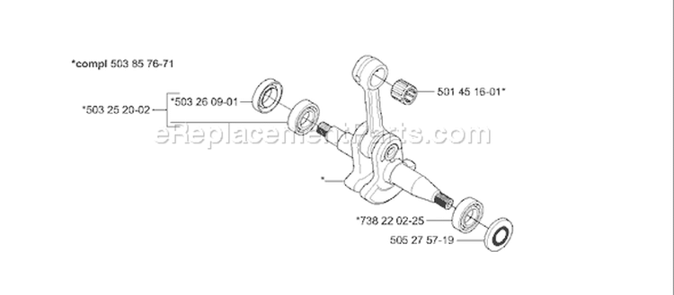 Page F Diagram and Parts List for 351 2001-06 Husqvarna Chainsaw