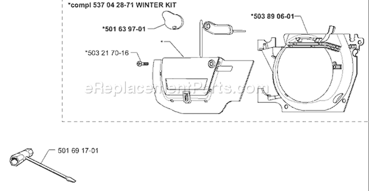 Page M Diagram and Parts List for 351EPA 351 EPA 1999-09 Husqvarna Chainsaw