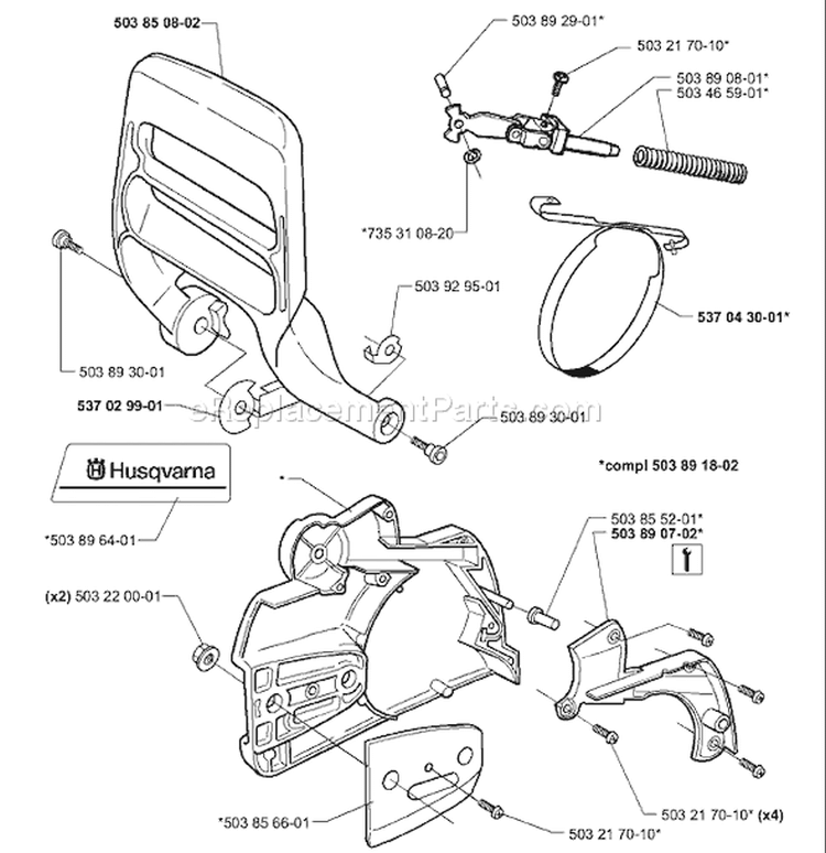 Page C Diagram and Parts List for 351EPA 351 EPA 1999-09 Husqvarna Chainsaw