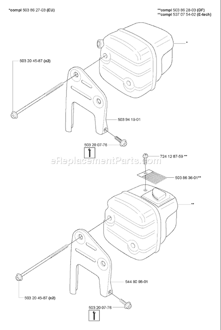 Page I Diagram and Parts List for 346XP 346 XP 2007-02 Husqvarna Chainsaw