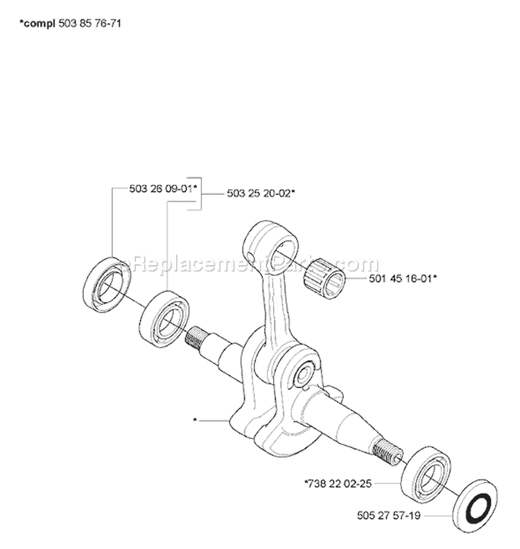 Page F Diagram and Parts List for 353 2007-02 Husqvarna Chainsaw
