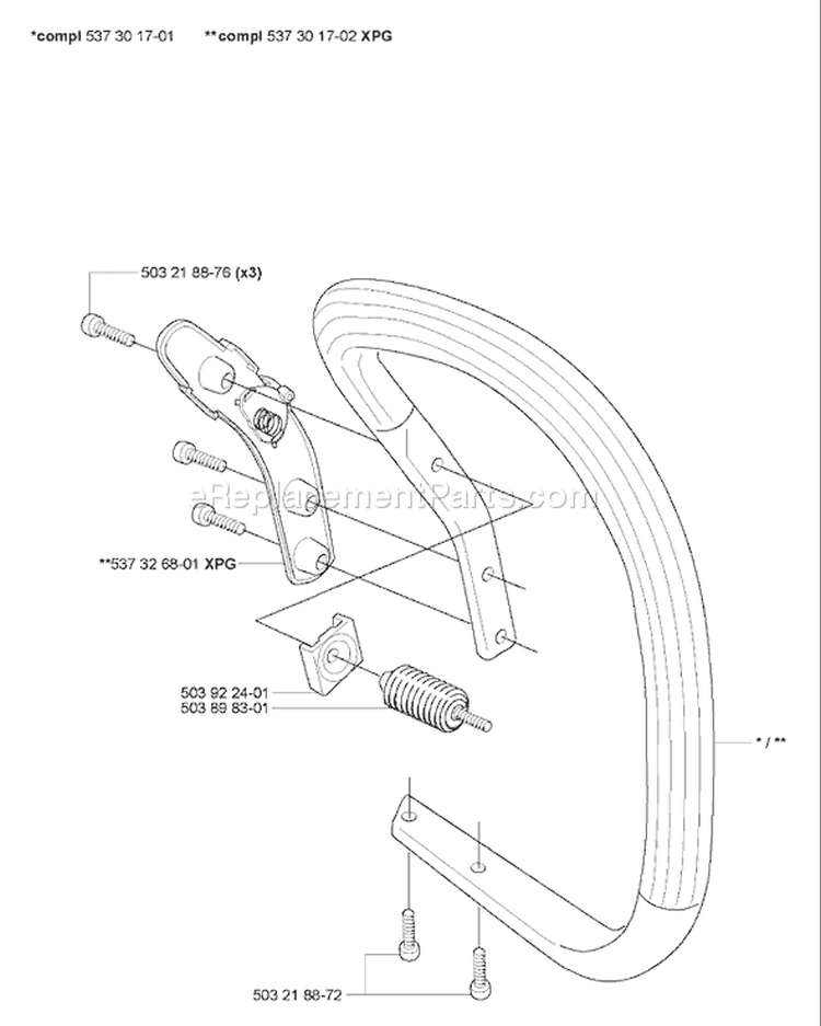 Page F Diagram and Parts List for 346XP 346 XP 2007-02 Husqvarna Chainsaw