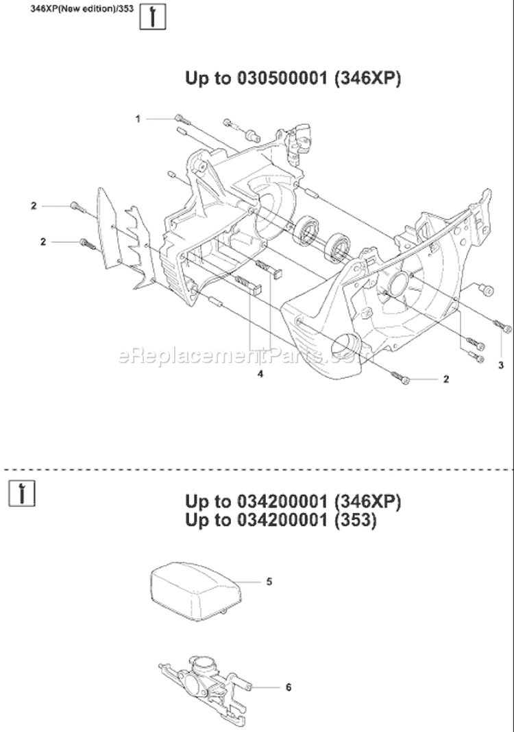 Page N Diagram and Parts List for 353 2007-08 Husqvarna Chainsaw