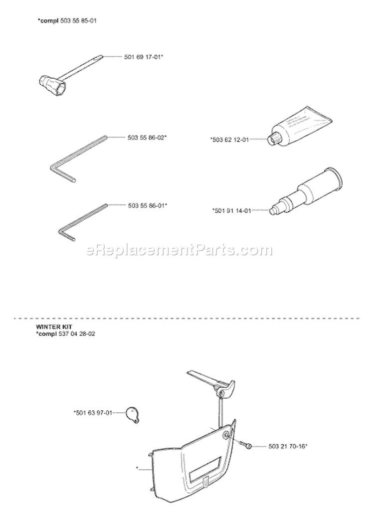 Page O Diagram and Parts List for 353 2004-03 Husqvarna Chainsaw