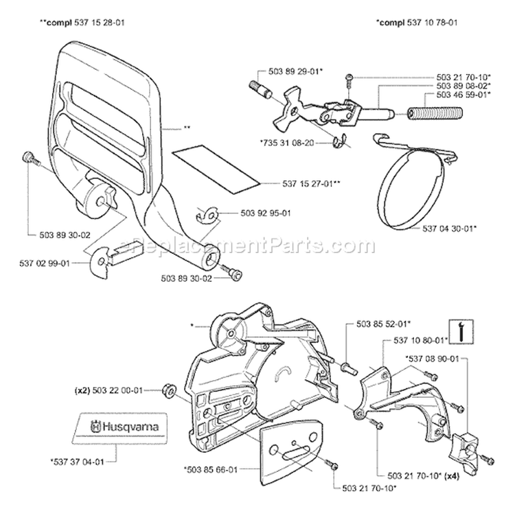 Page C Diagram and Parts List for 353 2004-03 Husqvarna Chainsaw
