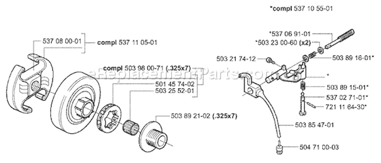 Page D Diagram and Parts List for 353 2004-03 Husqvarna Chainsaw